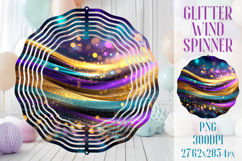 Glitter Wind Spinner Sublimation | Pink Gold Stripes Spinner Product Image 1
