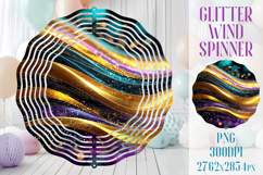 Glitter Wind Spinner Sublimation|Colorful Gold Waves Spinner Product Image 1