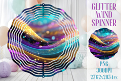 Glitter Wind Spinner Sublimation | Pink Gold Stripes Spinner Product Image 1