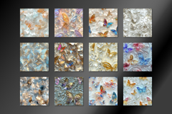 Glass butterflies 12 JPG Seamless pattern Product Image 2