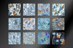 Glass butterflies 12 JPG Seamless pattern Product Image 2