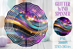 Glitter Wind Spinner Sublimation|Colorful Gold Waves Spinner Product Image 1