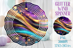 Glitter Wind Spinner Sublimation | Pink Gold Stripes Spinner Product Image 1