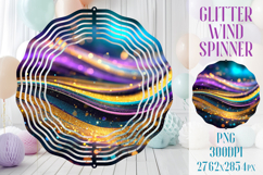 Glitter Wind Spinner Sublimation | Pink Gold Stripes Spinner Product Image 1