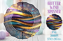 Glitter Wind Spinner Sublimation|Colorful Gold Waves Spinner Product Image 1