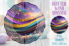 Glitter Wind Spinner Sublimation | Pink Gold Stripes Spinner Product Image 1