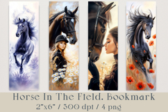 Horse and Rider in the Field. Bookmark, 4 png Product Image 1