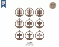 Family Sign Circle Ornament SVG, Christmas Ornament SVG Product Image 2