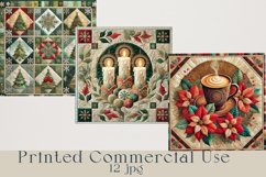 Christmas Quilt Art Decor Printable, 12 jpg Product Image 3