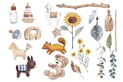 Watercolor Boho Baby Clipart Product Image 3