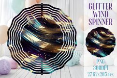 Wind Spinner Sublimation|Glitter Golden wave stripes Spinner Product Image 1