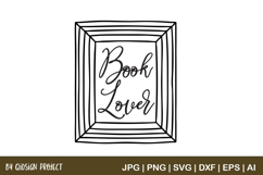 Book Lover SVG Minimal Frame Typography Design Product Image 1