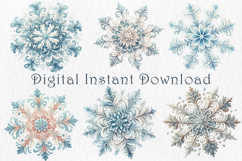 Christmas Snowflake Clipart, 20 png Product Image 3