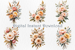 Watercolor Peonies Mocha Mousse, 30 png Clipart Product Image 3