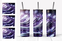 Glitter Tumbler Sublimation. Lavender Stripes Tumbler PNG Product Image 3