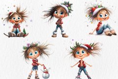Christmas Whimsical Girl Clipart, 12 png, jpg Product Image 3