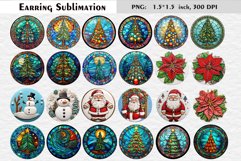 Christmas Round Earring Bundle|Stained Glass|Santa|Snowman Product Image 4