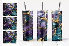 Glitter Tumbler Sublimation. Teal Purple Gems Tumbler PNG Product Image 4