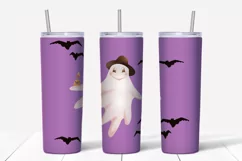 Halloween ghost 20oz skinny tumbler wrap sublimation designs Product Image 5