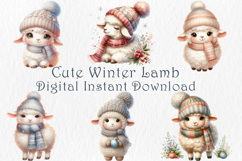 Cute Christmas Sheep Clipart, 20 png Product Image 3