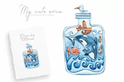 Watercolor nautical sublimation / clipart. Orca illustration Product Image 3