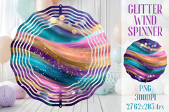Glitter Wind Spinner Sublimation | Pink Gold Stripes Spinner Product Image 1