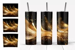 Glitter Tumbler Sublimation. Golden Stripes Tumbler Designs Product Image 5
