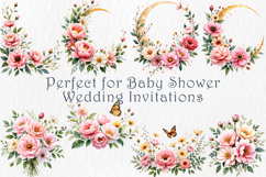 Watercolor Peonies and Anemones Set, 40 png Product Image 3