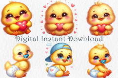 Cute Baby Duckling Boy Clipart, 33 PNG Product Image 3
