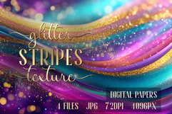 Golden Pink Wave Stripes backgrounds | Glitter Digital Paper Product Image 1