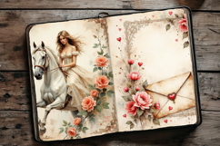 Vintage Valentine Junk Journal Pages, 24 jpg Product Image 3