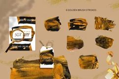 Abstract digital grunge black ang gold brush strokes Product Image 8