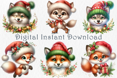 Christmas Woodland Animals Clipart. 24 png Product Image 3