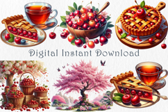 Cherry Clipart Watercolor, 30 png Product Image 3