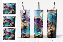 Glitter Tumbler Sublimation | Acrylic paints Skinny Tumbler Product Image 4