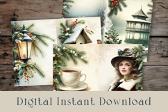 Floral Winter Junk Journal Pages. 12 jpg Product Image 3