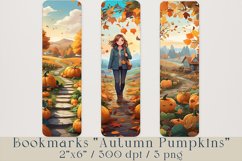 Printable Bookmarks " Autumn, Pumpkins" - 3 png Product Image 1