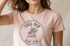 Tired Mom Book Club SVG Funny Mom Reading Design Product Image 3