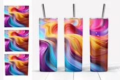 Tumbler Skinny Sublimation. Colorful Liquid Paints Tumbler Product Image 4