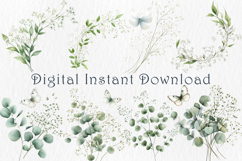 Watercolor Babys Breath Clipart, 30 png Product Image 3