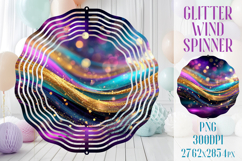 Glitter Wind Spinner Sublimation|Colorful Gold Waves Spinner Product Image 1