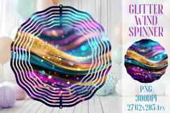 Glitter Wind Spinner Sublimation|Colorful Gold Waves Spinner Product Image 1