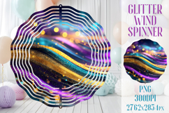 Glitter Wind Spinner Sublimation | Pink Gold Stripes Spinner Product Image 1