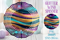 Glitter Wind Spinner Sublimation | Pink Gold Stripes Spinner Product Image 1