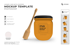 Honey Jar with Dipper Isolated Mockup Template Bundle Product Image 1