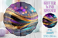 Glitter Wind Spinner Sublimation|Colorful Gold Waves Spinner Product Image 1