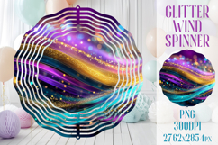 Glitter Wind Spinner Sublimation | Pink Gold Stripes Spinner Product Image 1