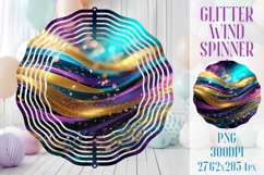 Glitter Wind Spinner Sublimation|Colorful Gold Waves Spinner Product Image 1