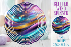 Glitter Wind Spinner Sublimation | Pink Gold Stripes Spinner Product Image 1