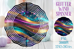 Glitter Wind Spinner Sublimation|Colorful Gold Waves Spinner Product Image 1